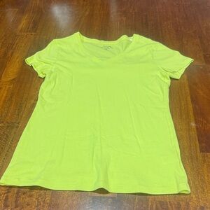 Sonoma Life Styles Everyday Classic Short-Sleeve V-Neck - Dusty Neon Yellow